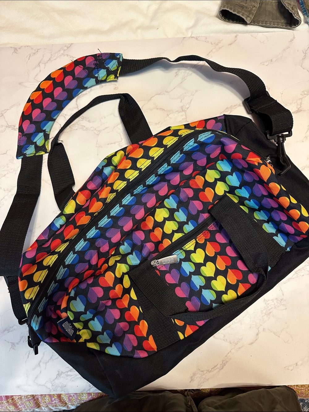 Wildkin Rainbow Heart Print Duffle Bag